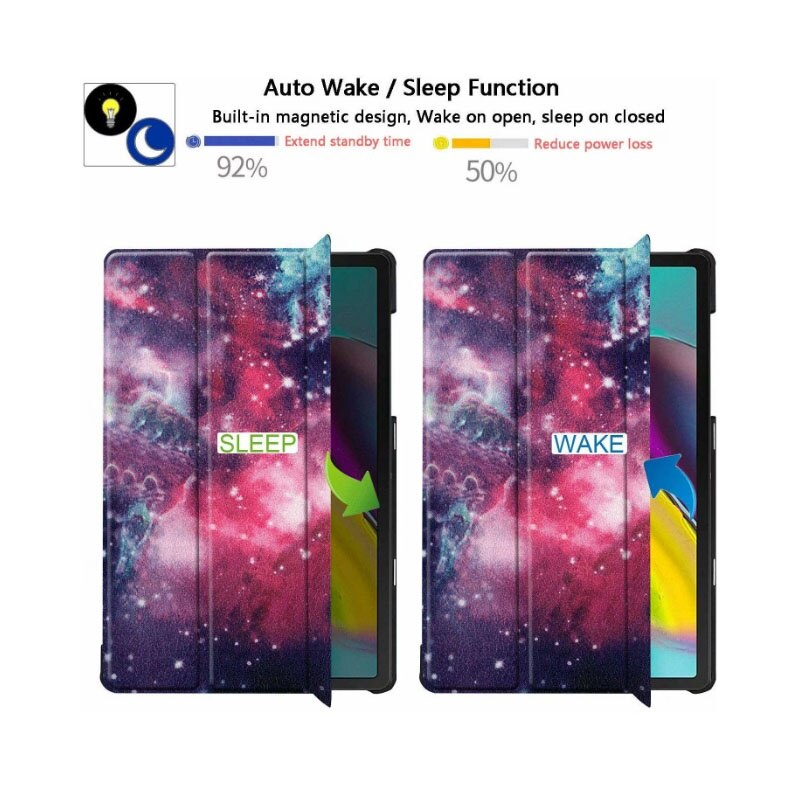 Husa pentru tableta, piele triplata, 10.5'', compatibila cu Samsung Galaxy Tab A8 10.5” X205/X205 2021, Mauve
