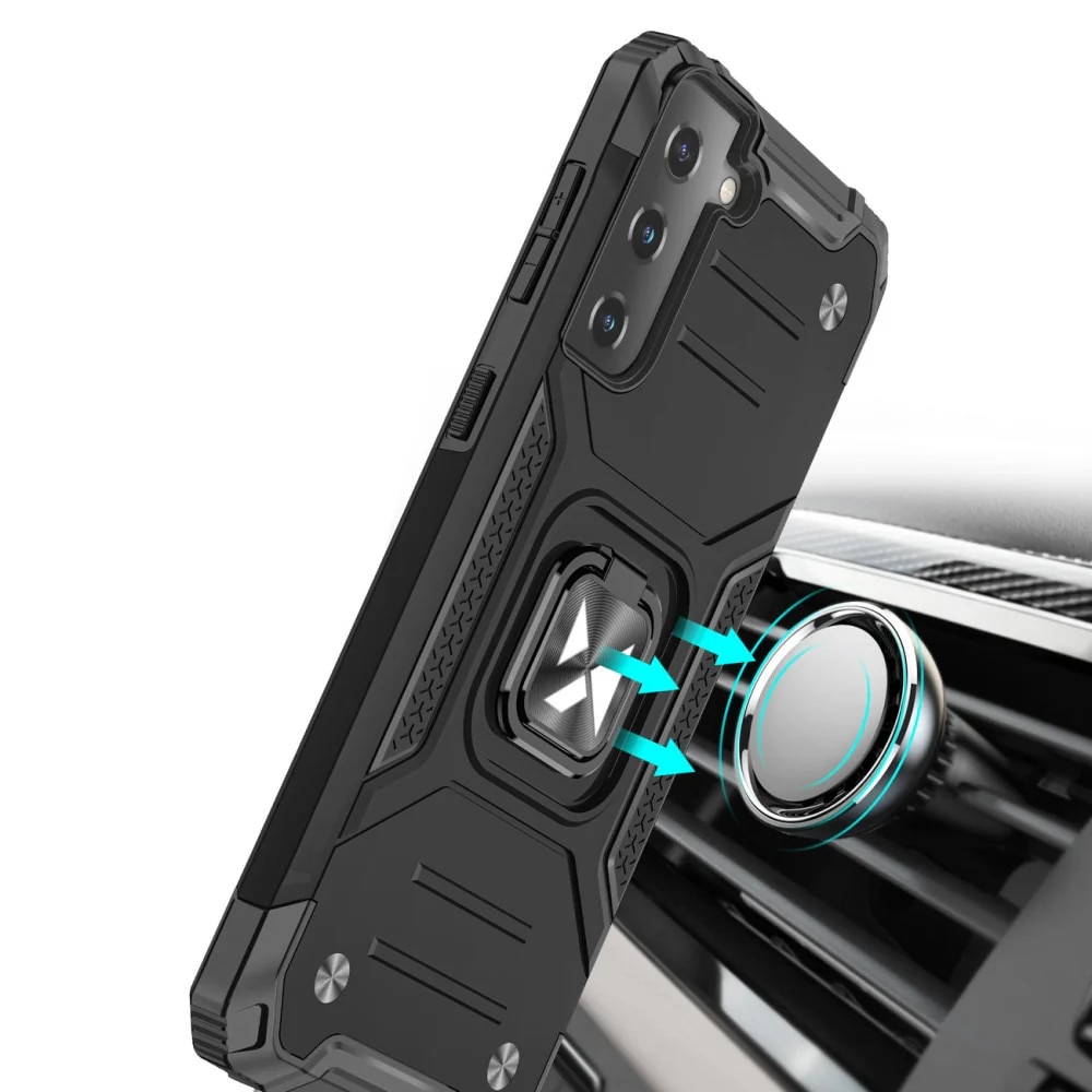 Carcasa Wozinsky Ring Armor cu Magnetic Holder compatibila cu Samsung Galaxy S22, Albastru