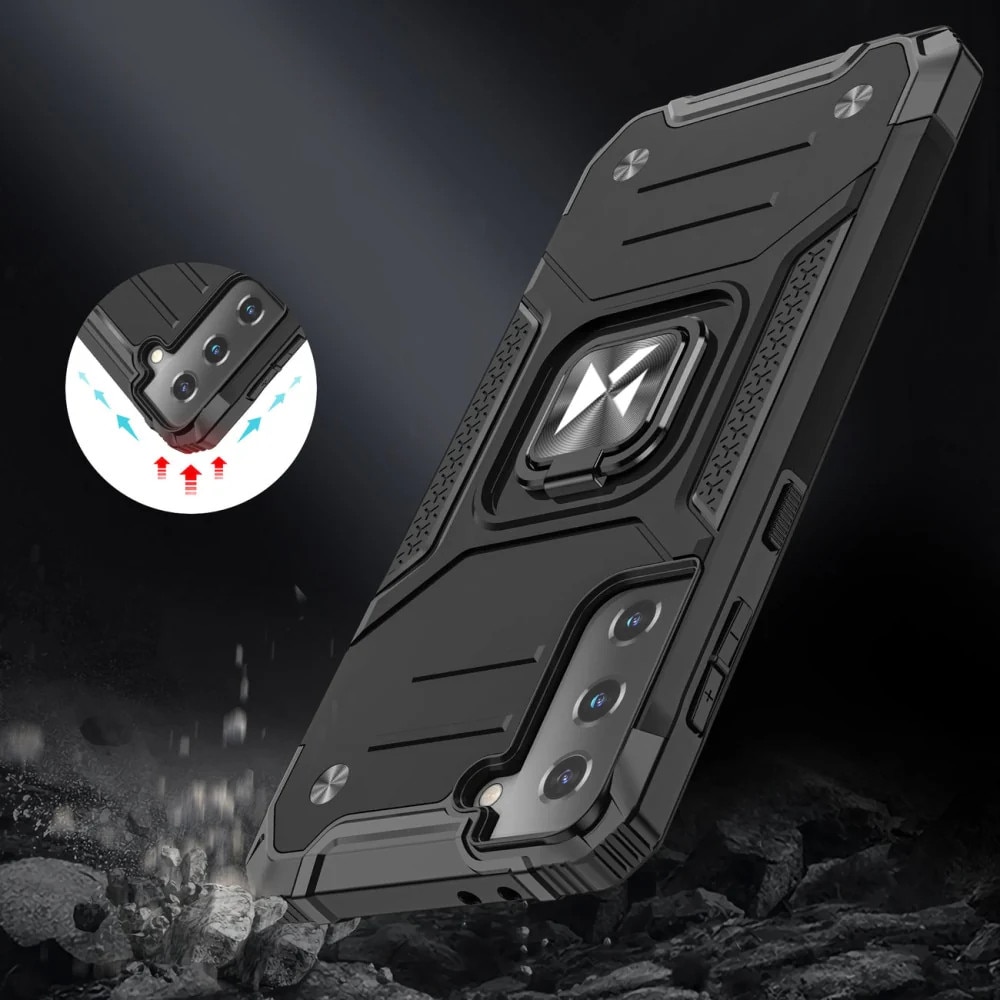 Carcasa Wozinsky Ring Armor cu Magnetic Holder compatibila cu Samsung Galaxy S22, Albastru