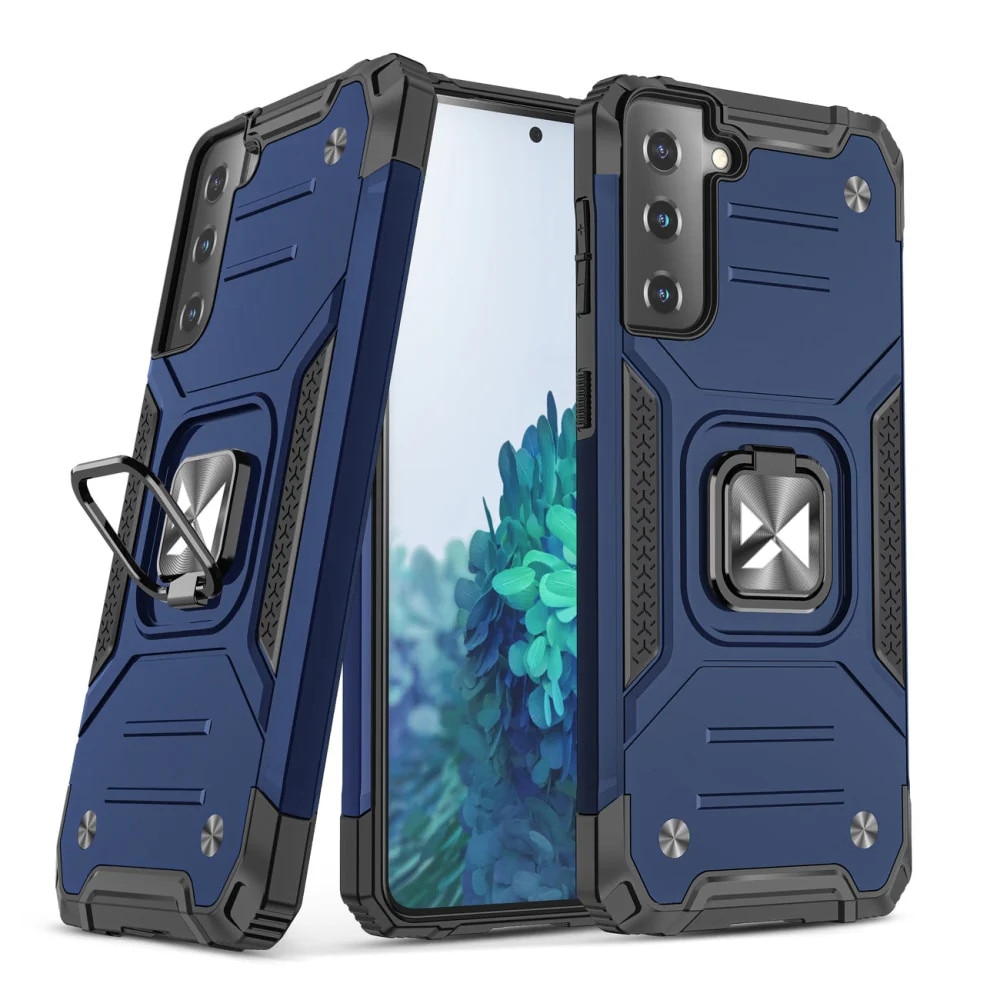 Carcasa Wozinsky Ring Armor cu Magnetic Holder compatibila cu Samsung Galaxy S22, Albastru