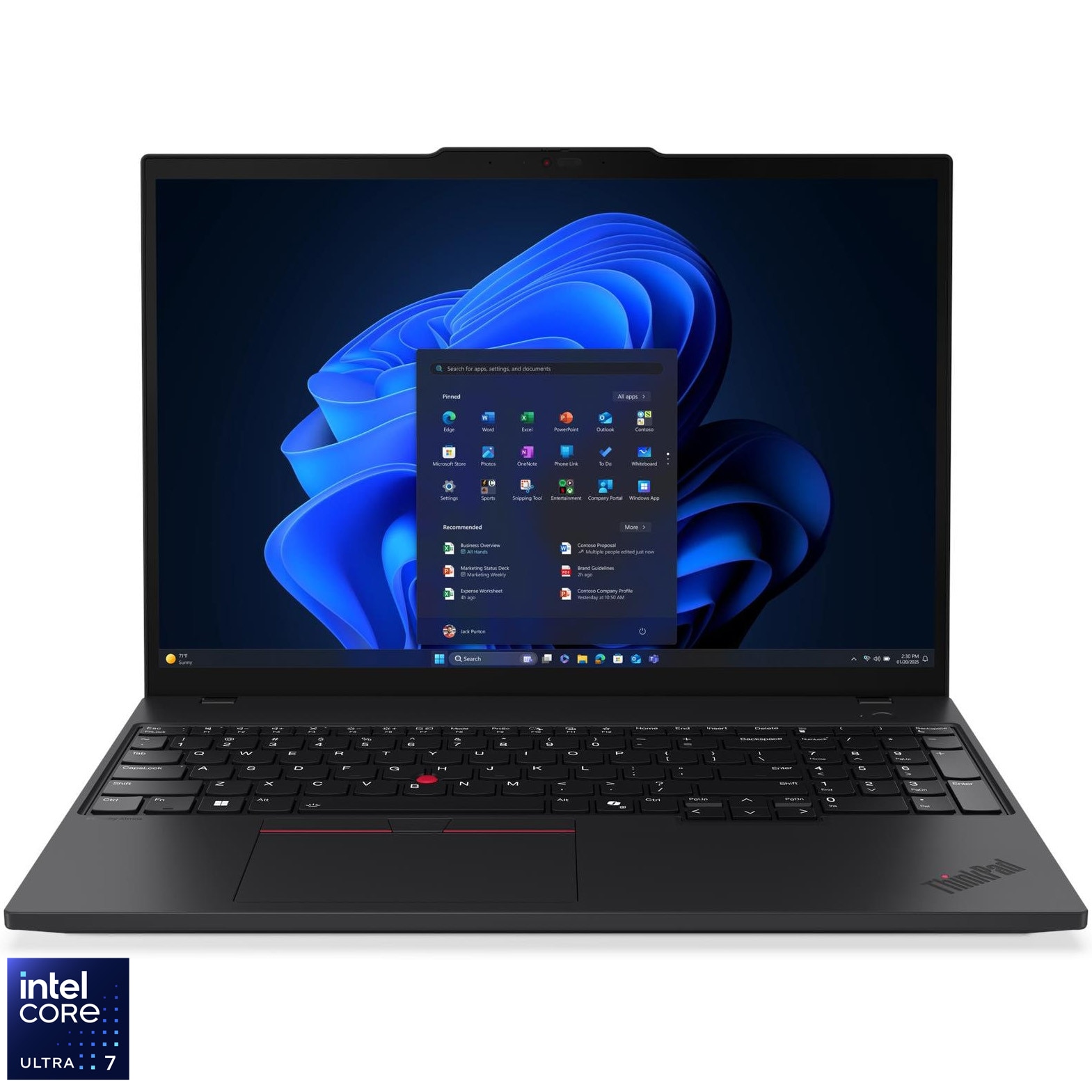 Laptop Lenovo ThinkPad T16 Gen 4 cu procesor Intel Core™ Ultra 7 255U pana la 5.2GHz, 16" WUXGA, IPS, 32GB DDR5 RAM, 1TB SSD, Intel® Graphics, Windows® 11 Pro, Black, 3Y Courier