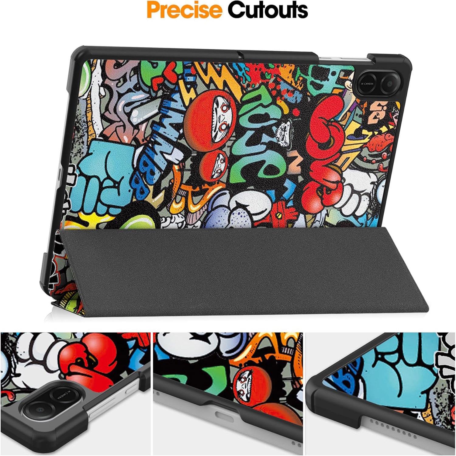 Husa tableta pentru, Honor Pad X8a 11 Inch, auto functie sleep/wake tip stand, Graffiti