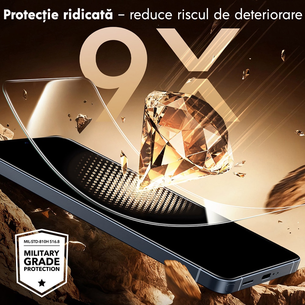 Pachet 2 x Folie sticla pentru Samsung Galaxy S26 Ultra ESR Armorite cu aplicator automat, Potrivire automata, Transparenta