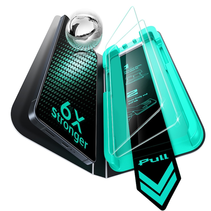 Pachet 2 x Folie sticla pentru Samsung Galaxy S26 Ultra ESR Armorite cu aplicator automat, Potrivire automata, Transparenta