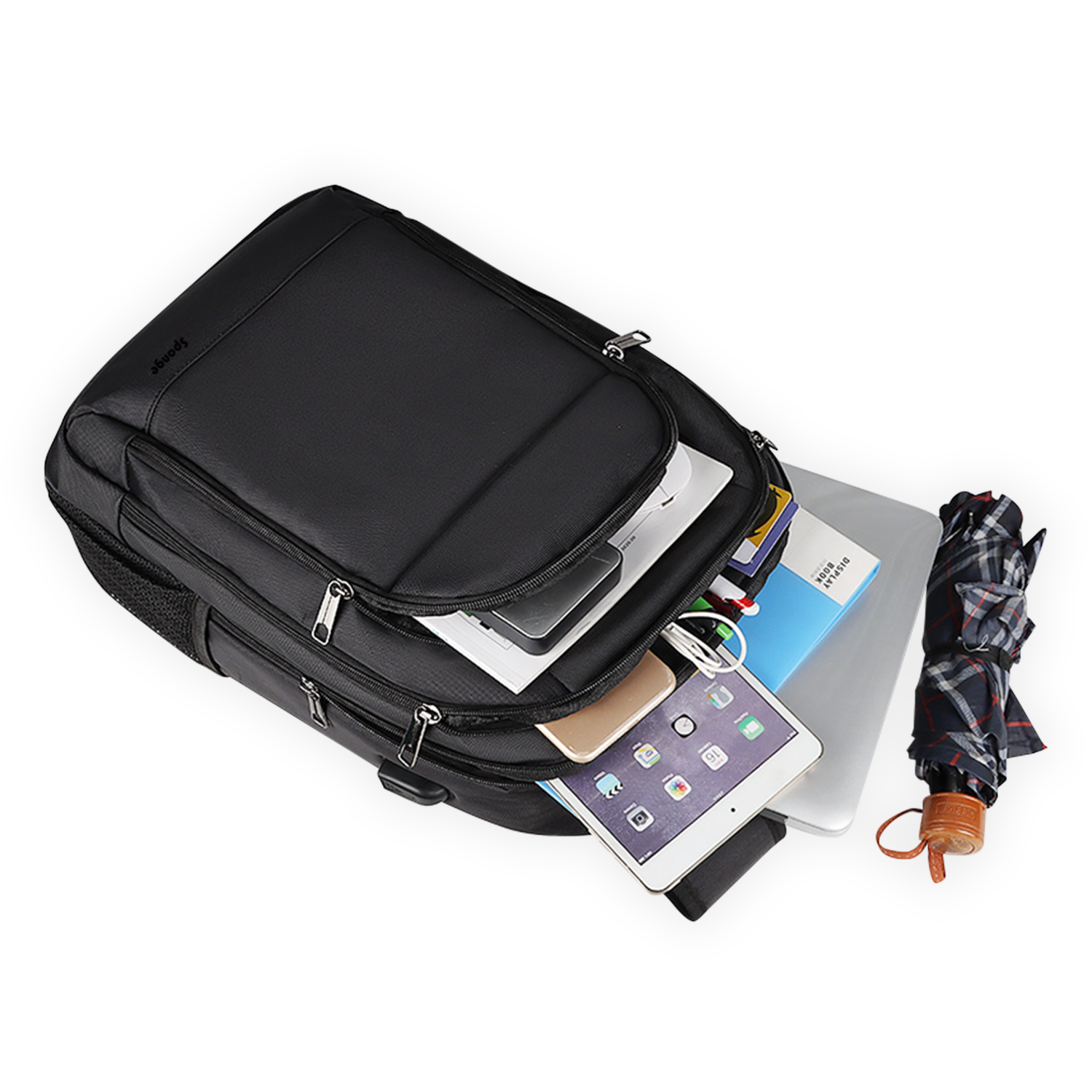 Rucsac Sponge Business 15,6 inch USB negru 45x30x15cm