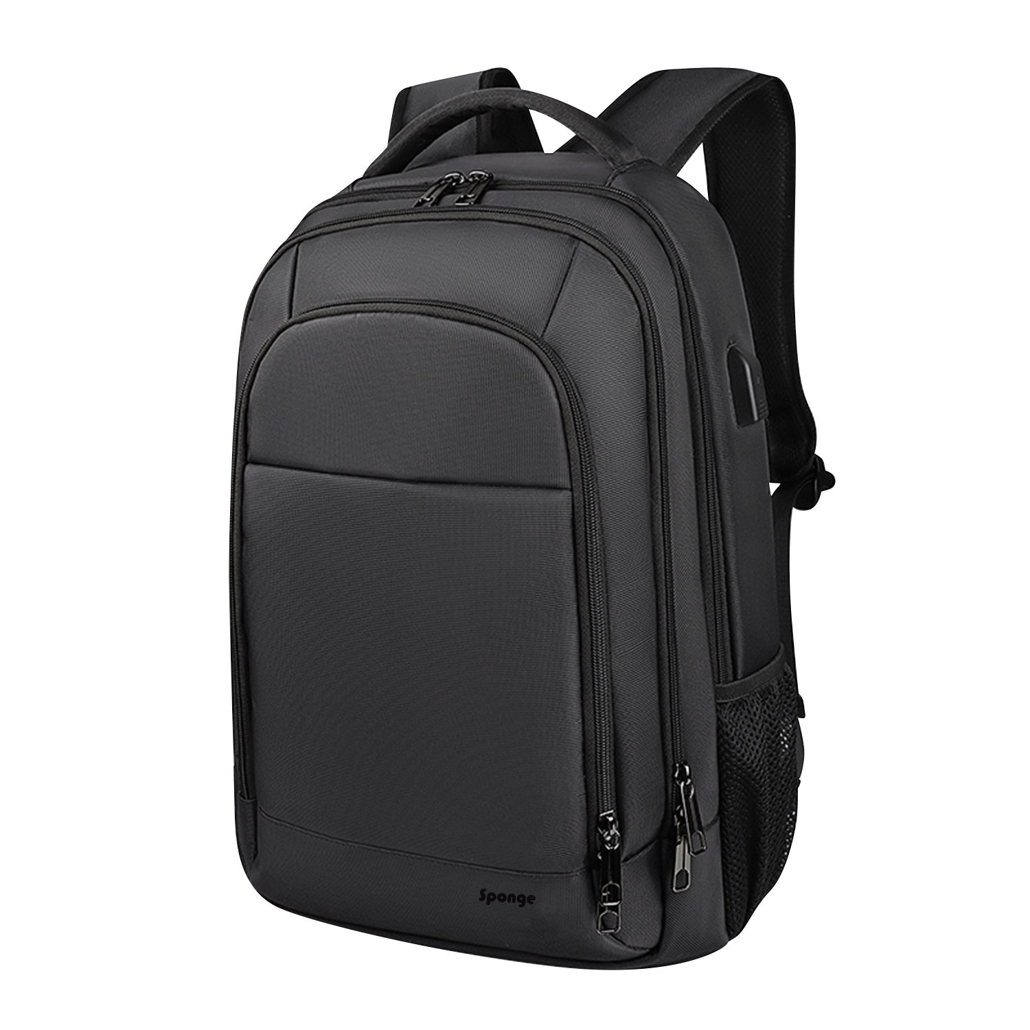 Rucsac Sponge Business 15,6 inch USB negru 45x30x15cm
