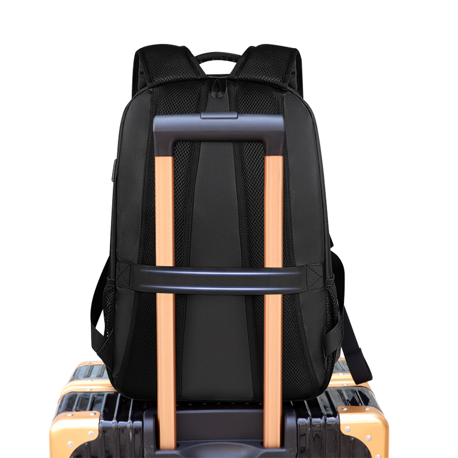 Rucsac Sponge Business 15,6 inch USB negru 45x30x15cm
