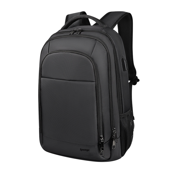 Rucsac Sponge Business 15,6 inch USB negru 45x30x15cm