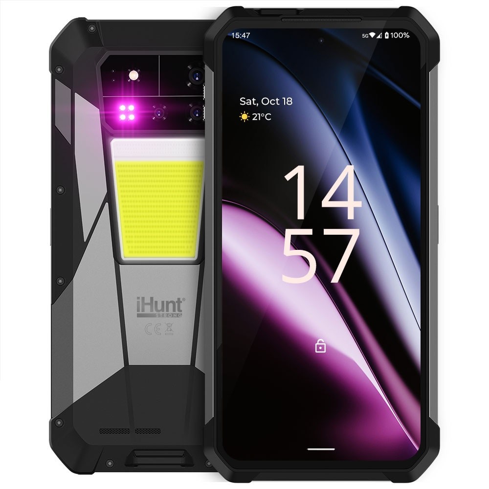Telefon mobil iHunt Tank 4 Pro, 5G, Dual SIM, 6.73-inch 3K 120Hz AMOLED, Proiector Video Laser 720P 60Hz, Octa-Core, 36GB RAM, 1TB, Camera 50AF + 64 Night + 50MP Telephoto / 32MP Fata, Incarcare Turbo 120W, NFC, IP68/IP69, Android 14