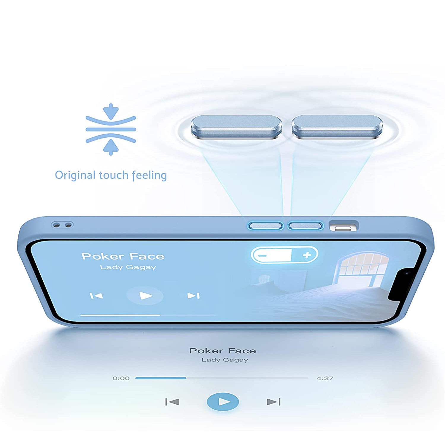 Husa pentru iPhone 14, MobileSmart, Hybrid ultra slim, carcasa spate Antisoc, Light Blue