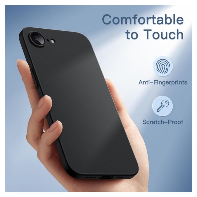 Husa Upzz® Ultra Slim New Compatibila Cu iPhone 17e, Silicon Soft Slim, Protectie La Camera, Negru