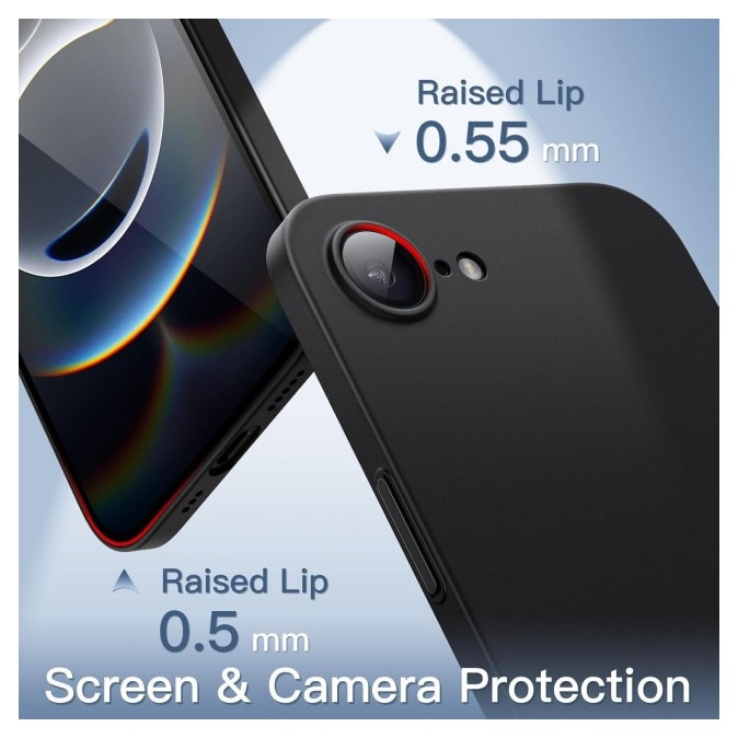 Husa Upzz® Ultra Slim New Compatibila Cu iPhone 17e, Silicon Soft Slim, Protectie La Camera, Negru
