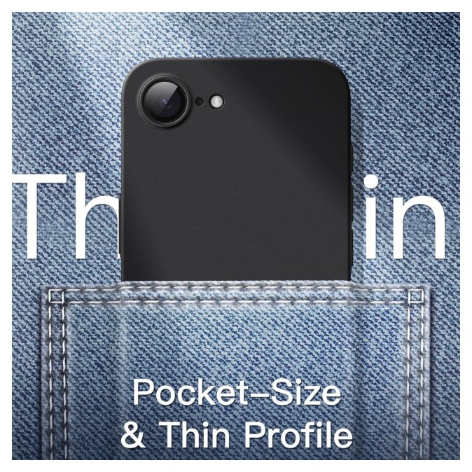 Husa Upzz® Ultra Slim New Compatibila Cu iPhone 17e, Silicon Soft Slim, Protectie La Camera, Negru