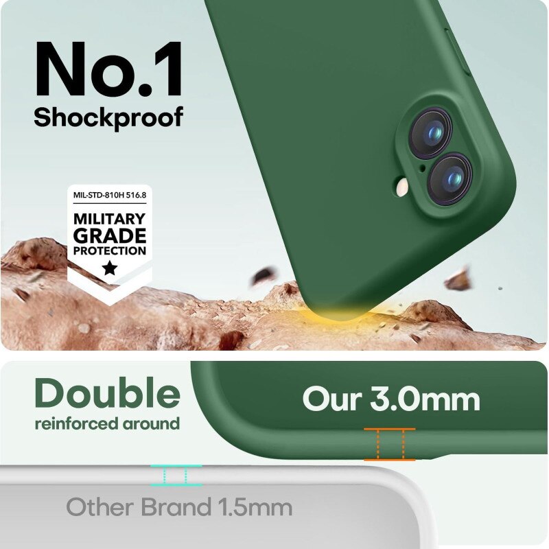Husa compatibila cu Apple Iphone 16, Silicon Cover, Interior Microfibra, Protectie Camere, Verde Neon, Atlas