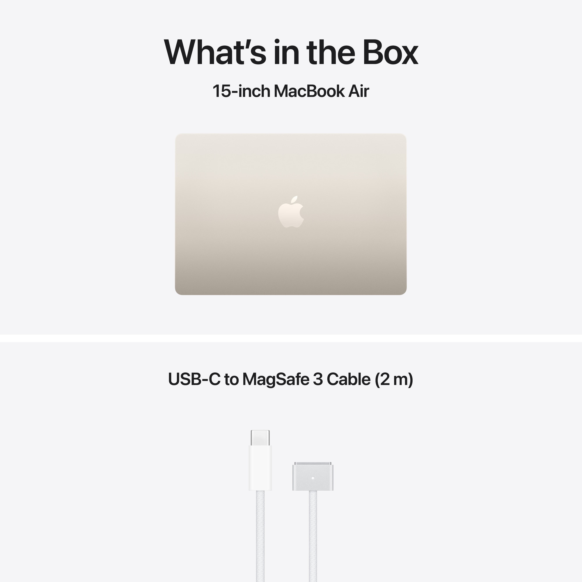 Apple MacBook Air 15'' cu procesor Apple M5, 10 nuclee CPU, 10 nuclee GPU, 16GB RAM, 1TB SSD, Starlight, Tastatura Internationala, Manual RO