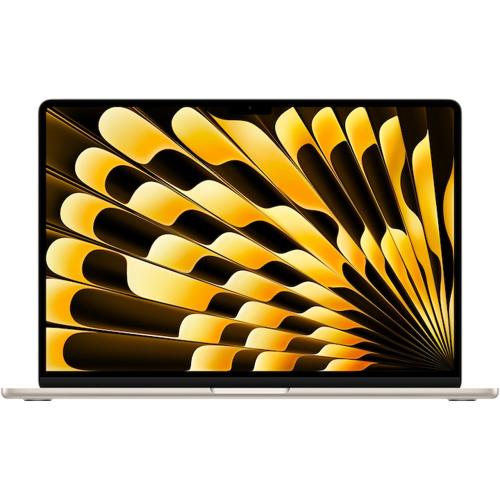 Apple MacBook Air 15'' cu procesor Apple M5, 10 nuclee CPU, 10 nuclee GPU, 16GB RAM, 1TB SSD, Starlight, Tastatura Internationala, Manual RO