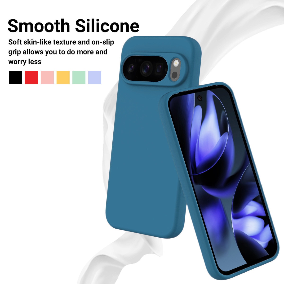 Carcasa pentru Google Pixel 10/ Pixel 10 PRO, Bumper din Cauciuc Lichid Siliconic, Cuseta, Ultra Subtire, Rezistenta la Socuri, Protectoare Antizgarieturi - Albastru Inchis