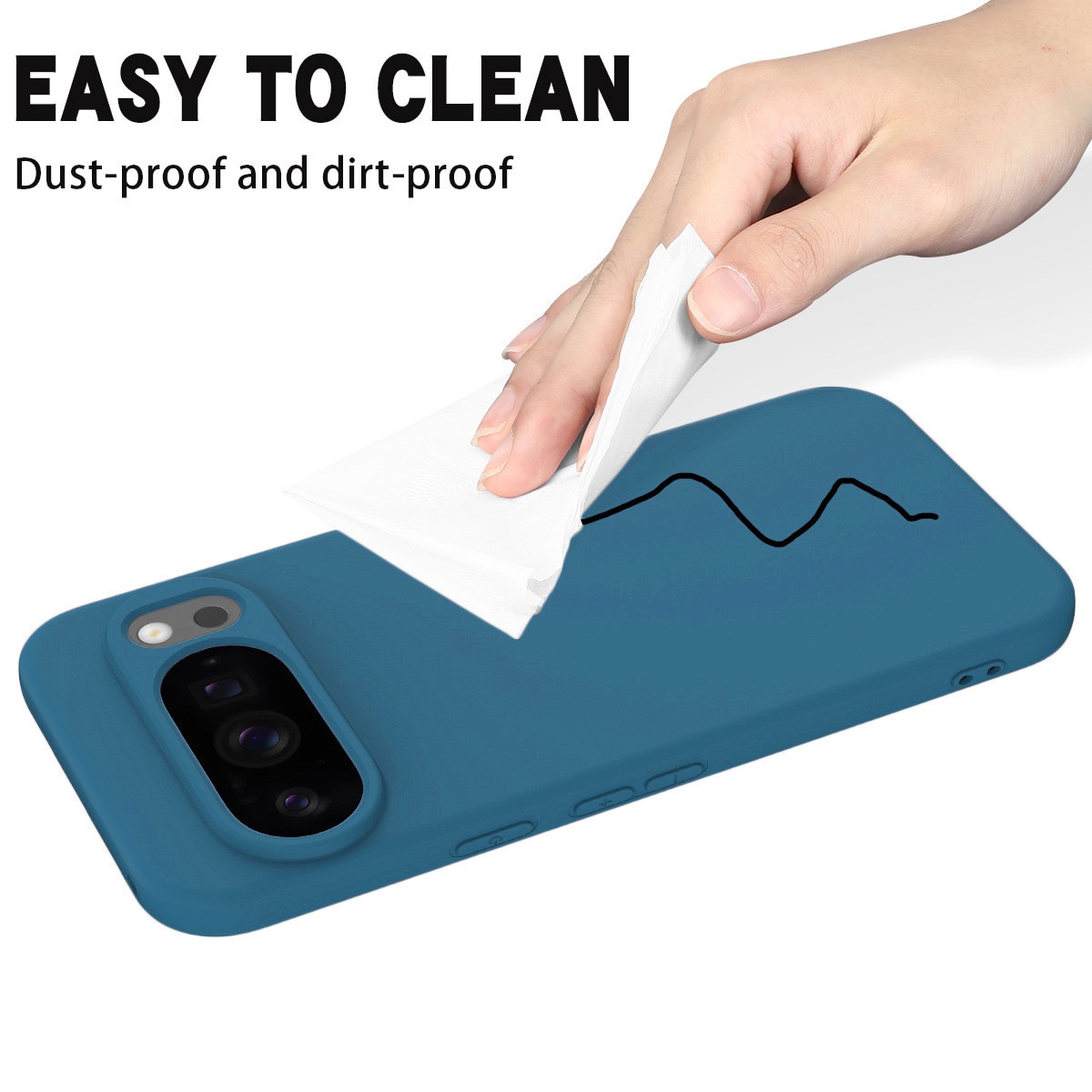 Carcasa pentru Google Pixel 10/ Pixel 10 PRO, Bumper din Cauciuc Lichid Siliconic, Cuseta, Ultra Subtire, Rezistenta la Socuri, Protectoare Antizgarieturi - Albastru Inchis