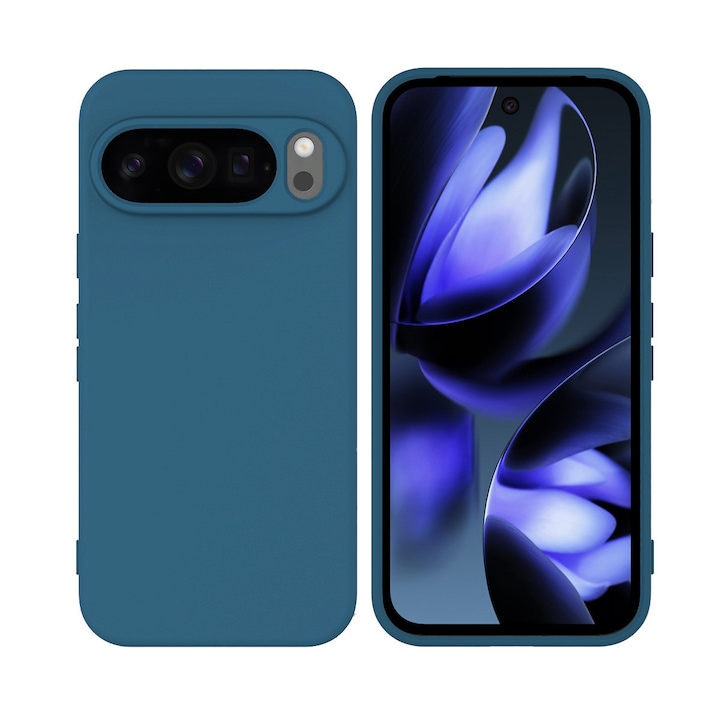 Carcasa pentru Google Pixel 10/ Pixel 10 PRO, Bumper din Cauciuc Lichid Siliconic, Cuseta, Ultra Subtire, Rezistenta la Socuri, Protectoare Antizgarieturi - Albastru Inchis