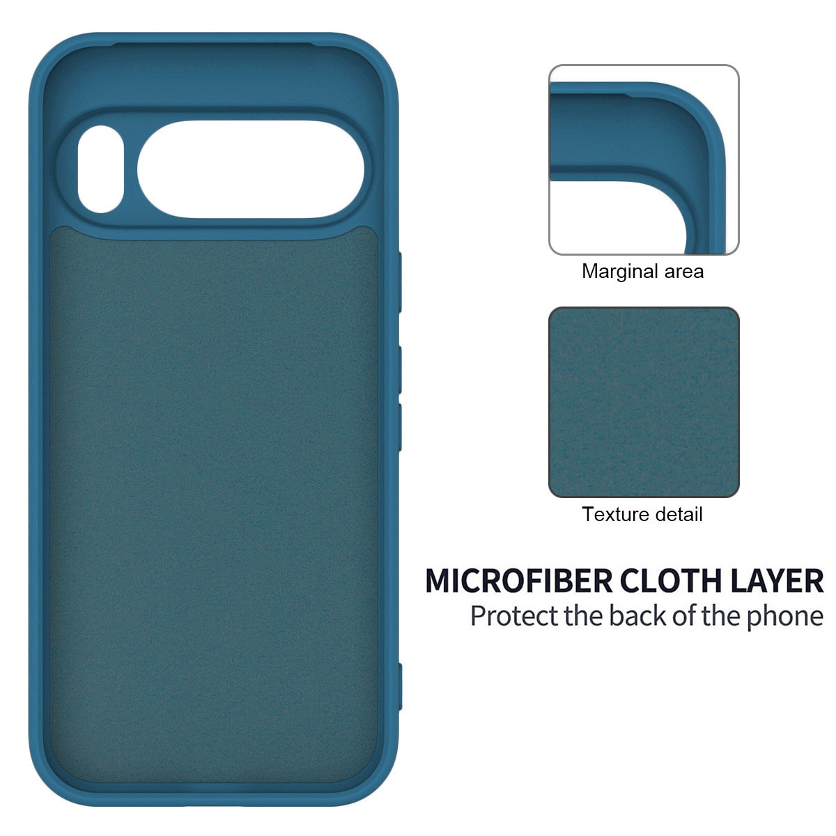 Carcasa pentru Google Pixel 10/ Pixel 10 PRO, Bumper din Cauciuc Lichid Siliconic, Cuseta, Ultra Subtire, Rezistenta la Socuri, Protectoare Antizgarieturi - Albastru Inchis