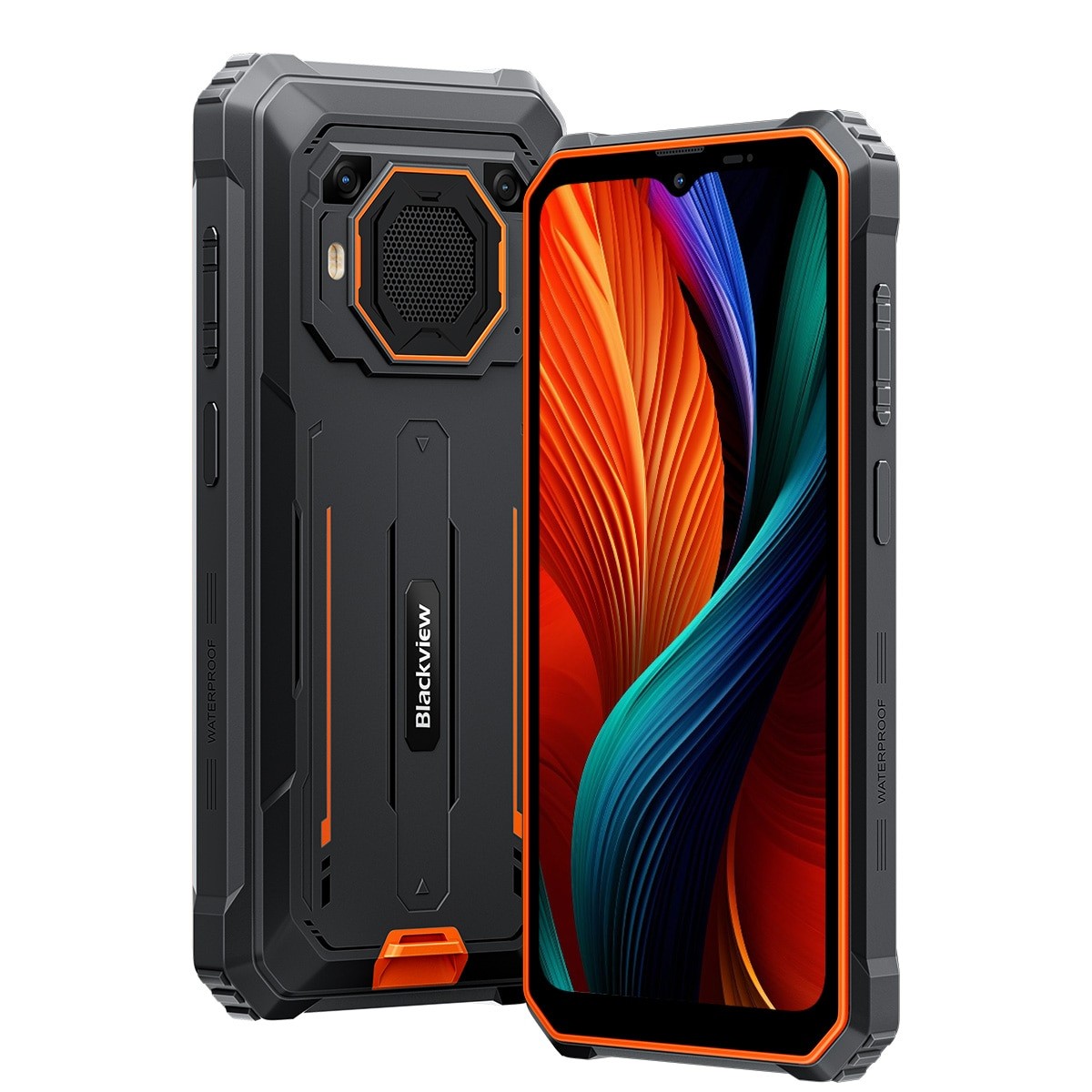 Telefon mobil Blackview BV6200 Plus, 4G, 6.56" FHD+, 24GB Ram(8GB + 16GB extensibili), 256GB, 16MP, Android 14, 11000mAh, 90hz, Rezistent la praf/anti-picatura/impermeabil, Fata ID/NFC, Portocaliu
