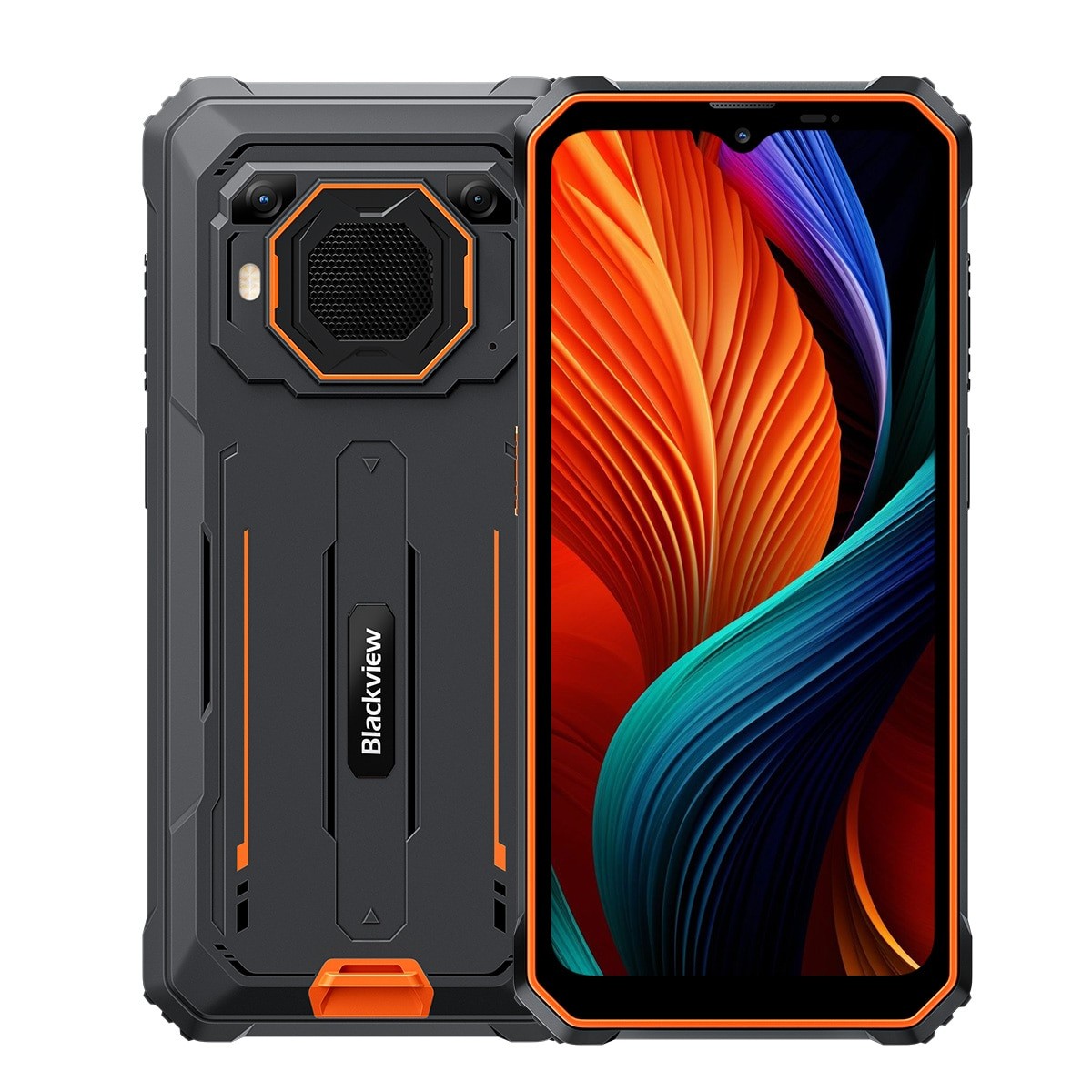 Telefon mobil Blackview BV6200 Plus, 4G, 6.56" FHD+, 24GB Ram(8GB + 16GB extensibili), 256GB, 16MP, Android 14, 11000mAh, 90hz, Rezistent la praf/anti-picatura/impermeabil, Fata ID/NFC, Portocaliu