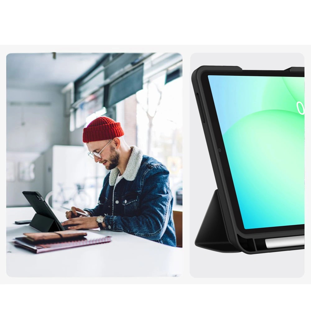 Husa pentru Samsung Galaxy Tab A11 8.7 inch Soft Shell Light & Slim cu functie stand si compartiment pentru stylus, tip stand - mov