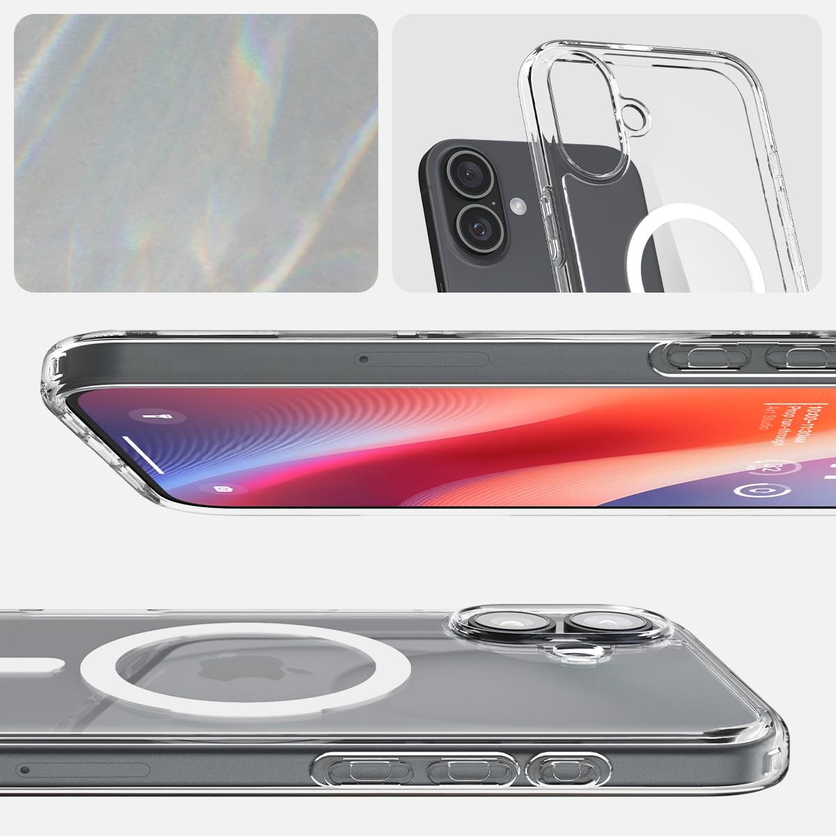 Husa magnetica pentru MagSafe, Compatibil iPhone 16 plus, impermeabil, Antizgarieturi, Anticadere, Anti-coliziune pe patru laturi si absorbtie a socurilor, Grosime 1,5 mm, Transparent