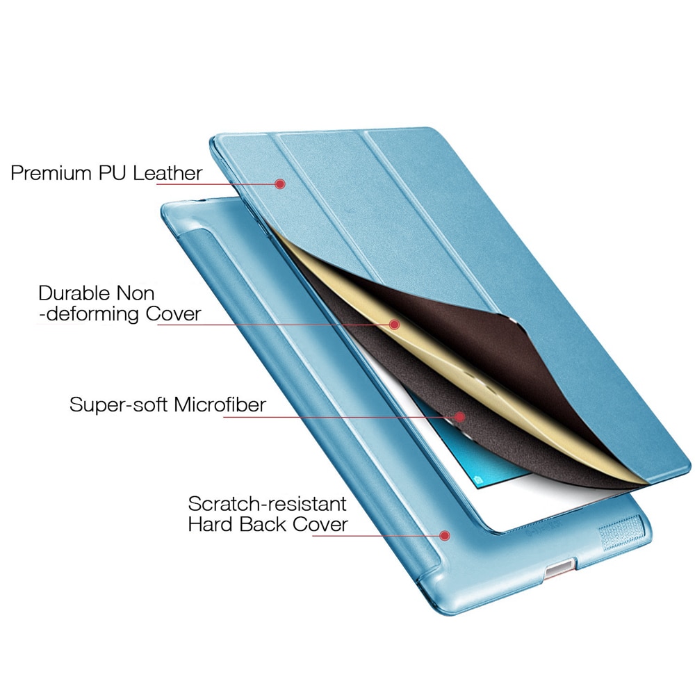 Husa tableta Smart Cover, ultra-subtire, functie trezire/somn automata, multicolor, pentru iPad 2/3/4 (9.7 inch)