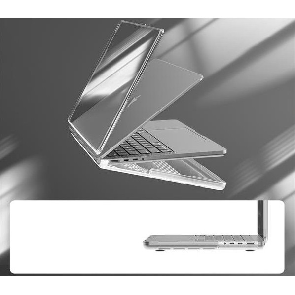 Husa EtuiTab transparenta flexibila pentru MacBook Air 13,6", protectie impotriva zgarieturilor, design modern, 2023-2025