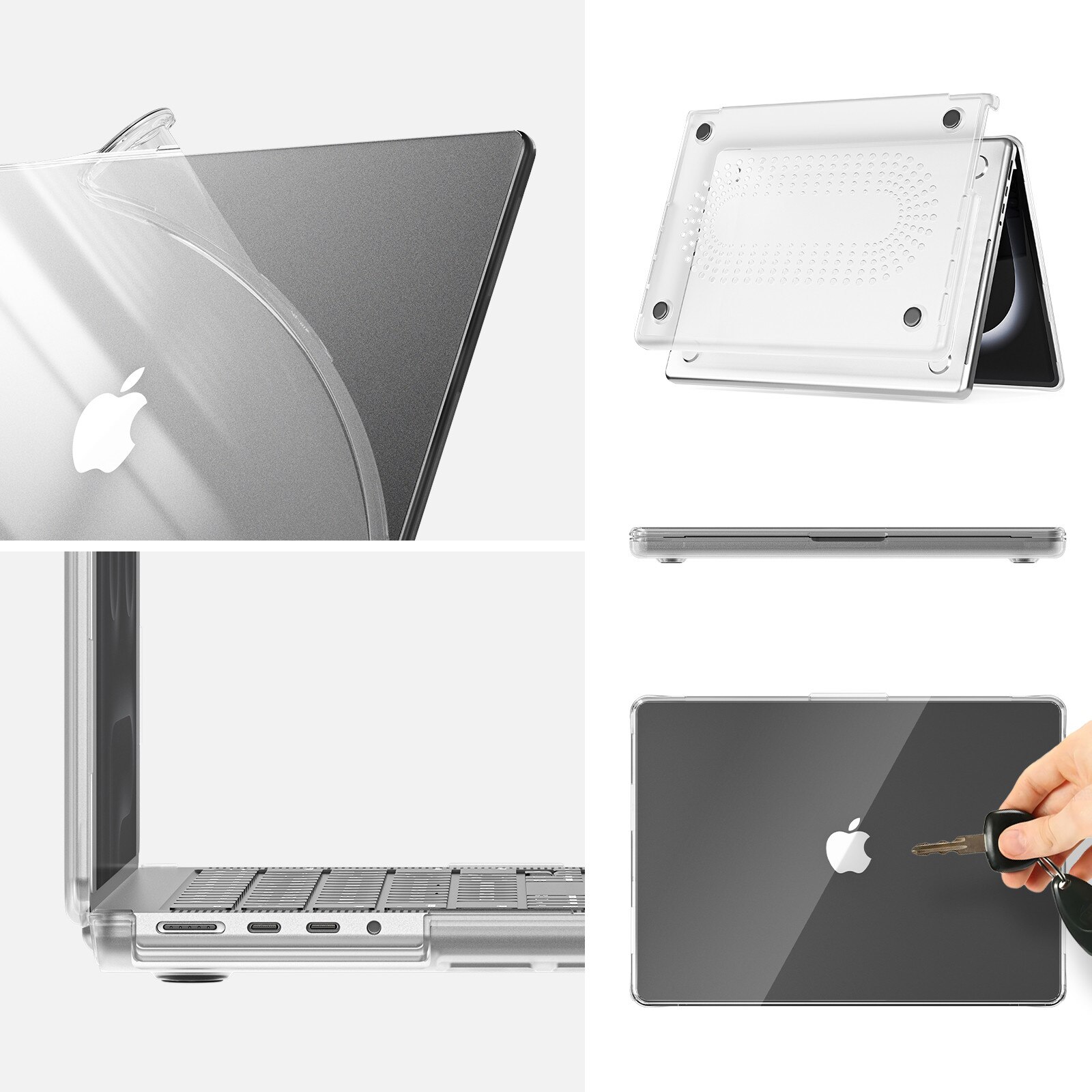 Husa EtuiTab transparenta flexibila pentru MacBook Air 13,6", protectie impotriva zgarieturilor, design modern, 2023-2025