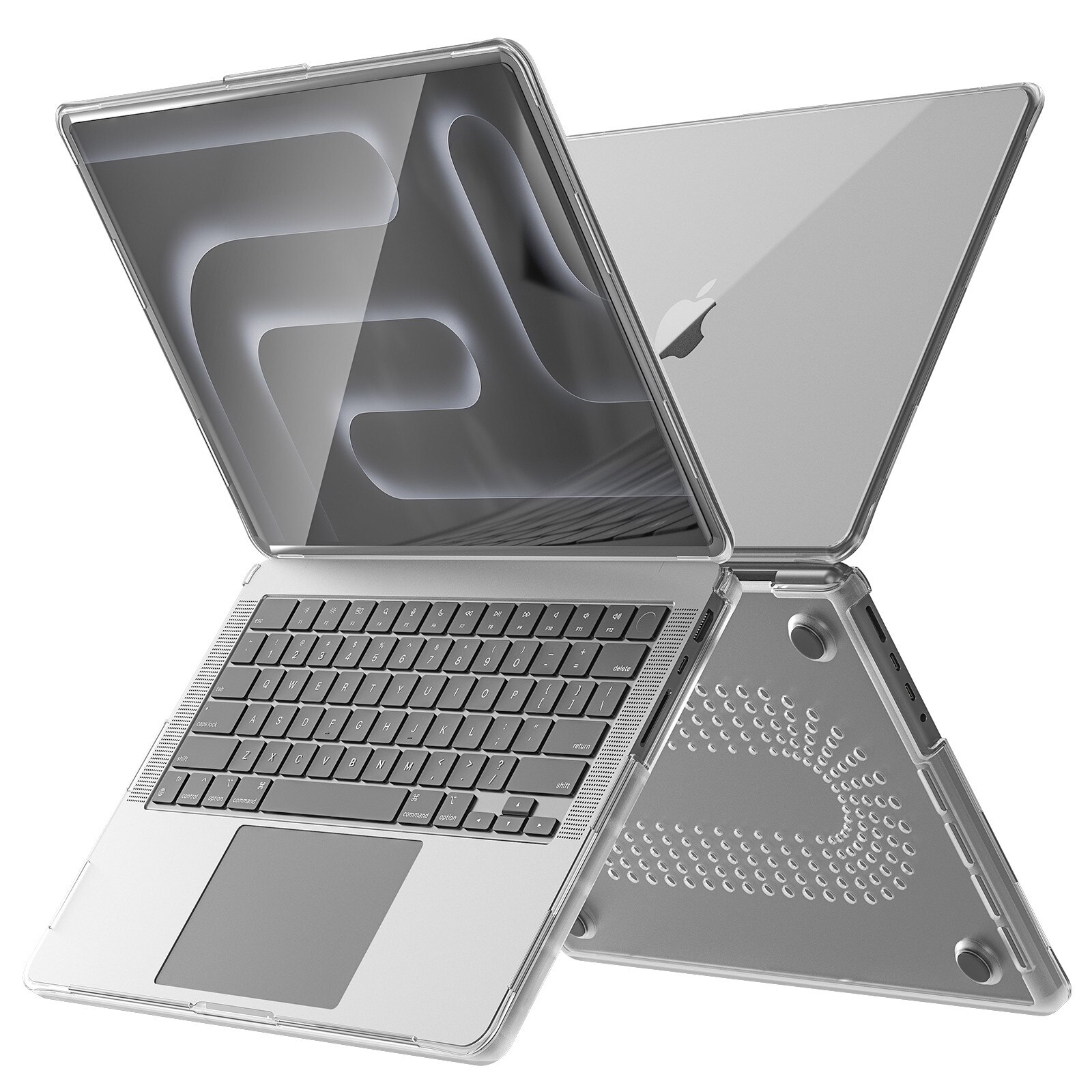 Husa EtuiTab transparenta flexibila pentru MacBook Air 13,6", protectie impotriva zgarieturilor, design modern, 2023-2025