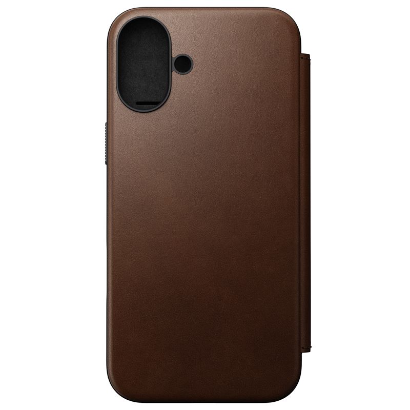 Husa din piele naturala NOMAD Leather Folio MagSafe compatibila cu iPhone 16 Plus Brown