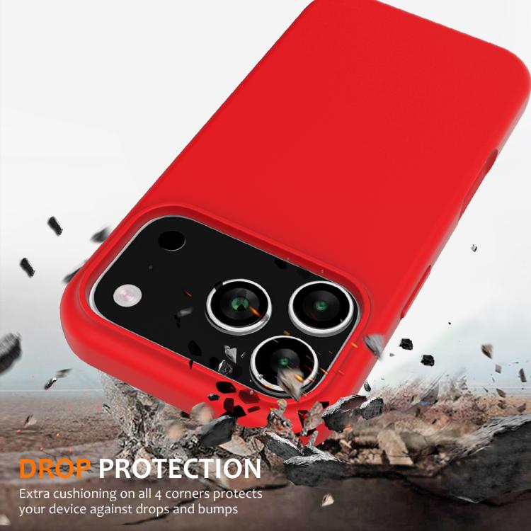 Husa pentru Apple iPhone 17 Pro, Silicon Premium Catifelat, Protectie Camere, Camere acoperite, Microfibra In Interior, Rosu