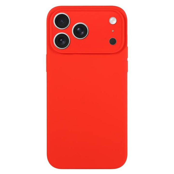Husa pentru Apple iPhone 17 Pro, Silicon Premium Catifelat, Protectie Camere, Camere acoperite, Microfibra In Interior, Rosu