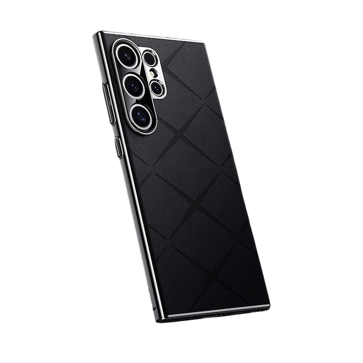 Carcasa pentru telefon, TREXORA, design de afaceri, textura diamant, rezistent la socuri, negru, pentru Galaxy S25 Ultra