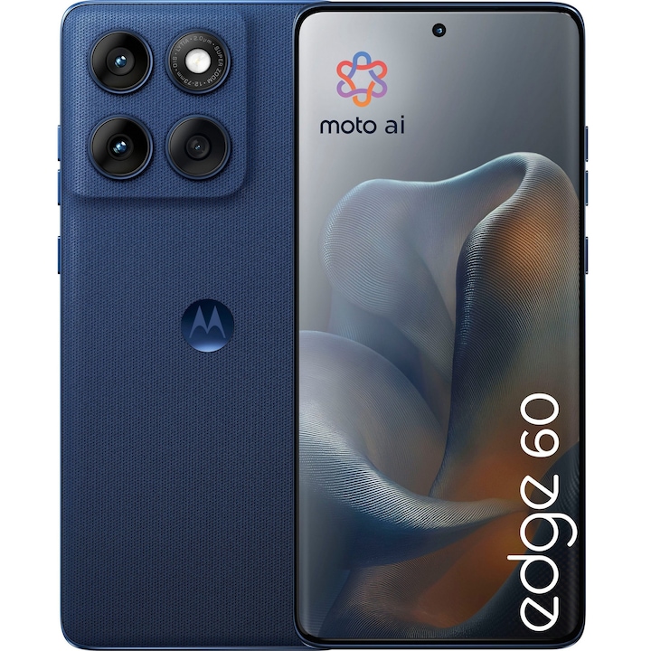 Telefon mobil Motorola Edge 60, 12GB RAM, 512GB, 5G, Pantone Gibraltar Sea