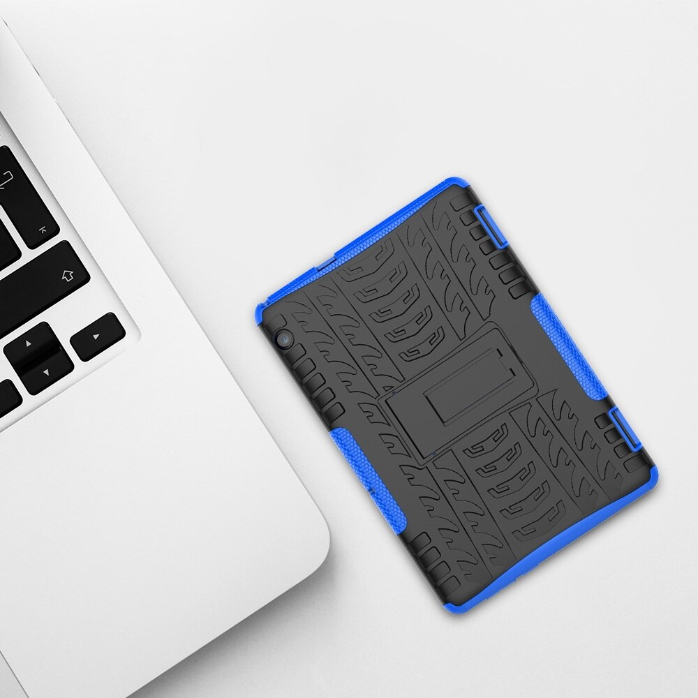 Husa tableta pentru Huawei MediaPad T5, material TPU + PC textura anvelope, protectie anti-soc, cu suport, alb