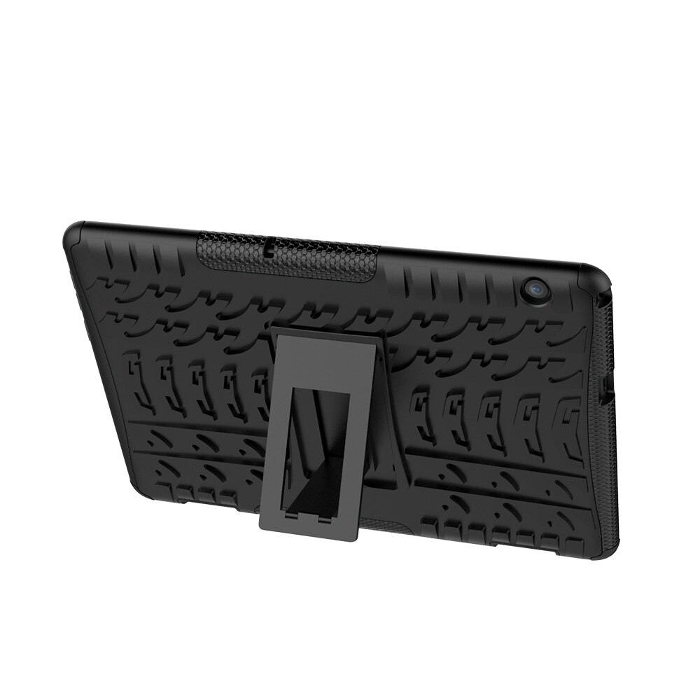 Husa tableta pentru Huawei MediaPad T5, material TPU + PC textura anvelope, protectie anti-soc, cu suport, alb