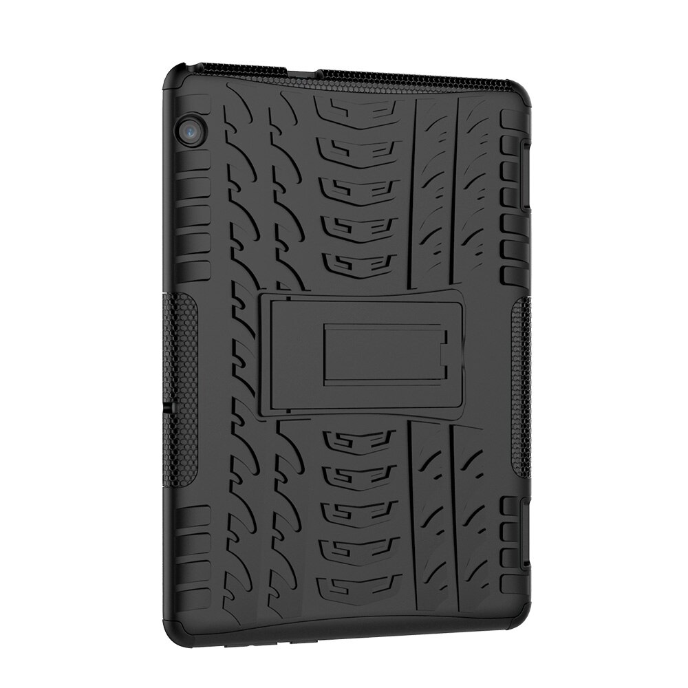 Husa tableta pentru Huawei MediaPad T5, material TPU + PC textura anvelope, protectie anti-soc, cu suport, alb