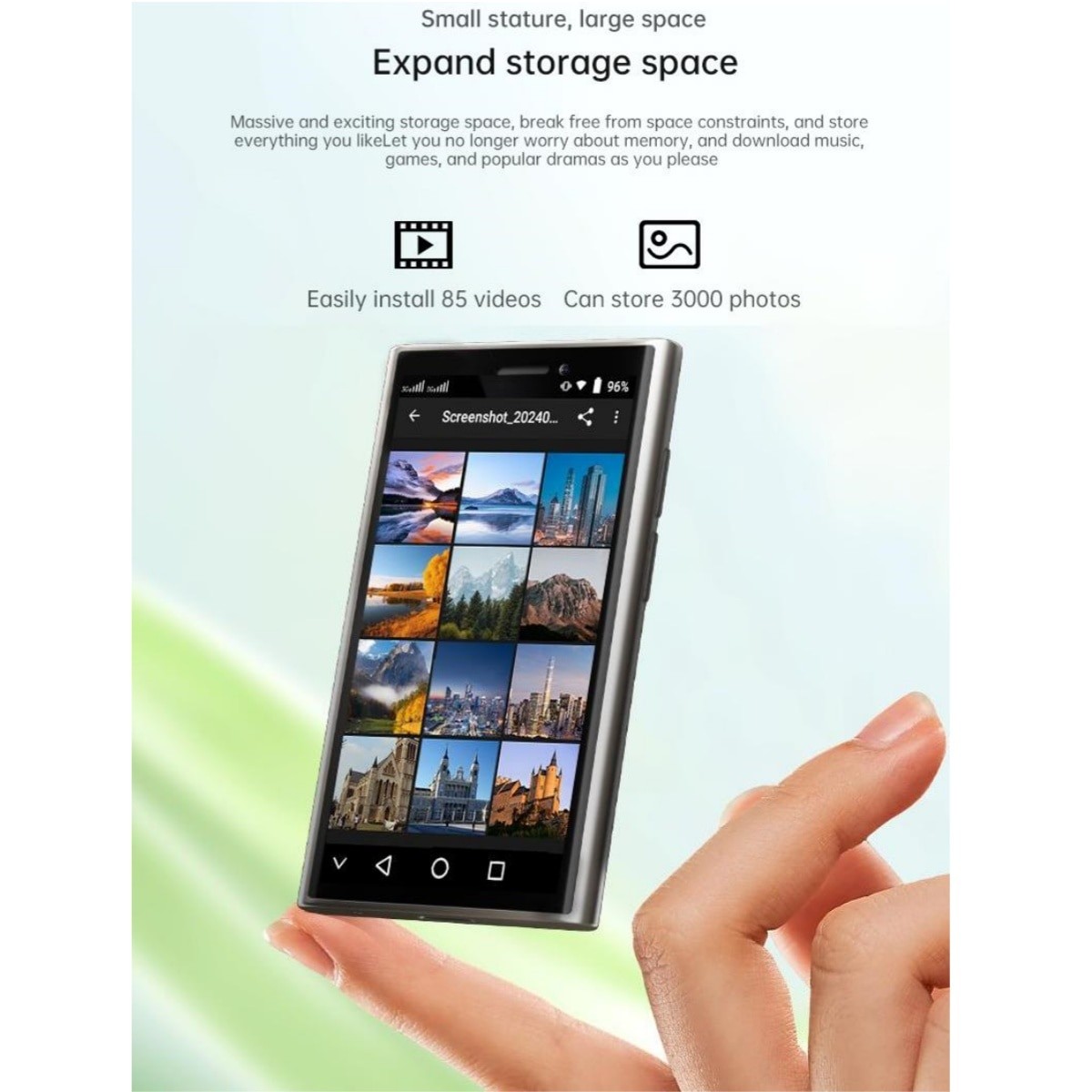 Smartphone mini Rainbuvvy XS24 Pro, 3.0 inch, 2GB RAM, 16GB ROM, Dual SIM, 1000mAh, multicolor, 89.1x48.6x10.9mm