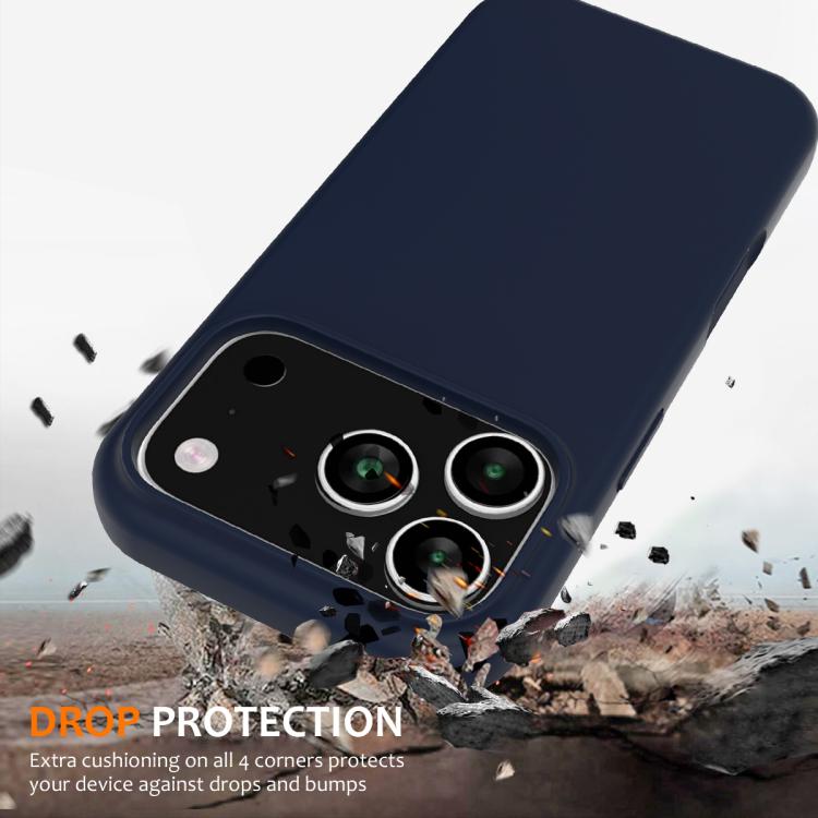 Husa pentru Apple iPhone 17 Pro Max, Silicon Premium Catifelat, Protectie Camere, Camere Acoperite, Microfibra In Interior, Albastru Inchis