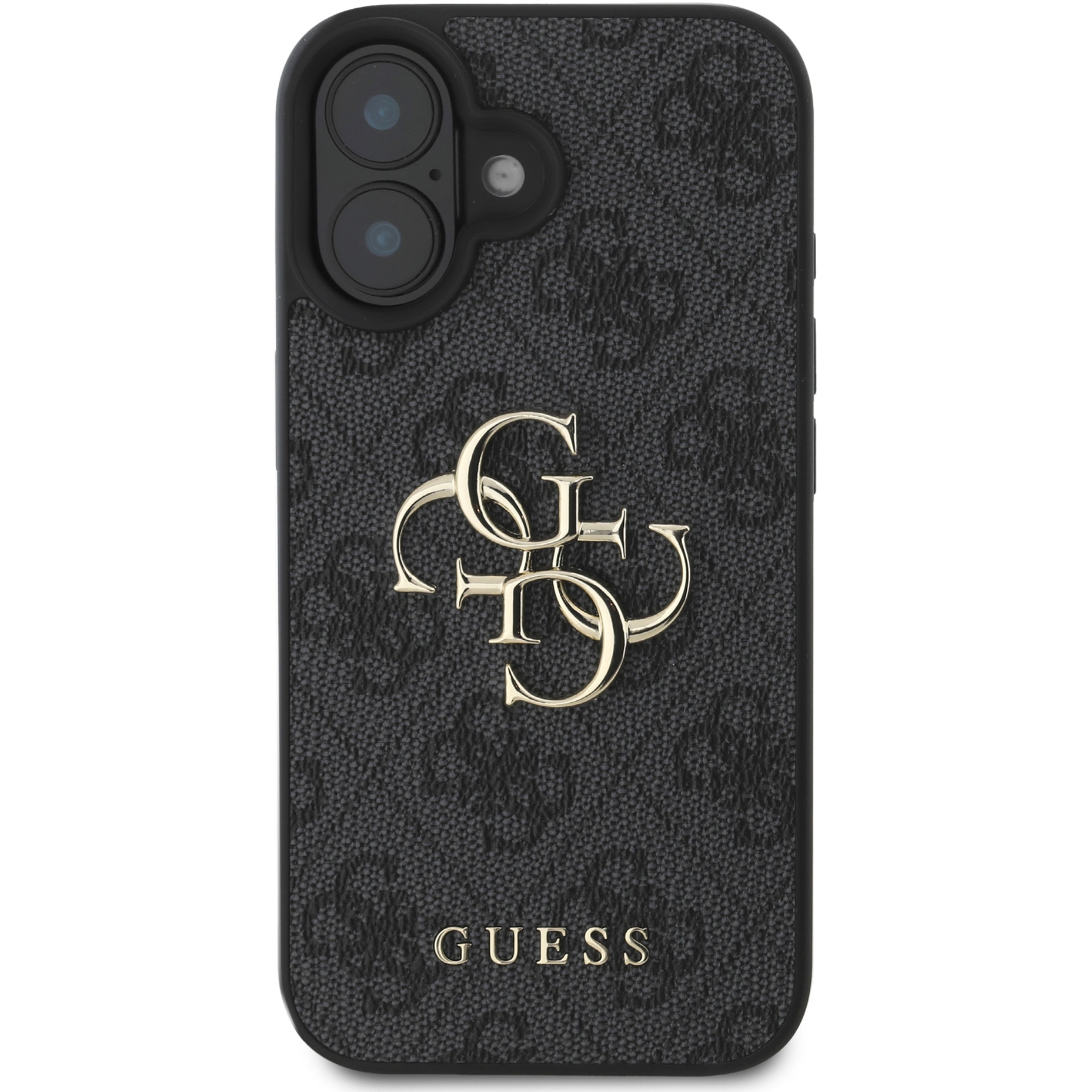 Husa de protectie Guess PU 4G Metal Logo pentru iPhone 16, Gri