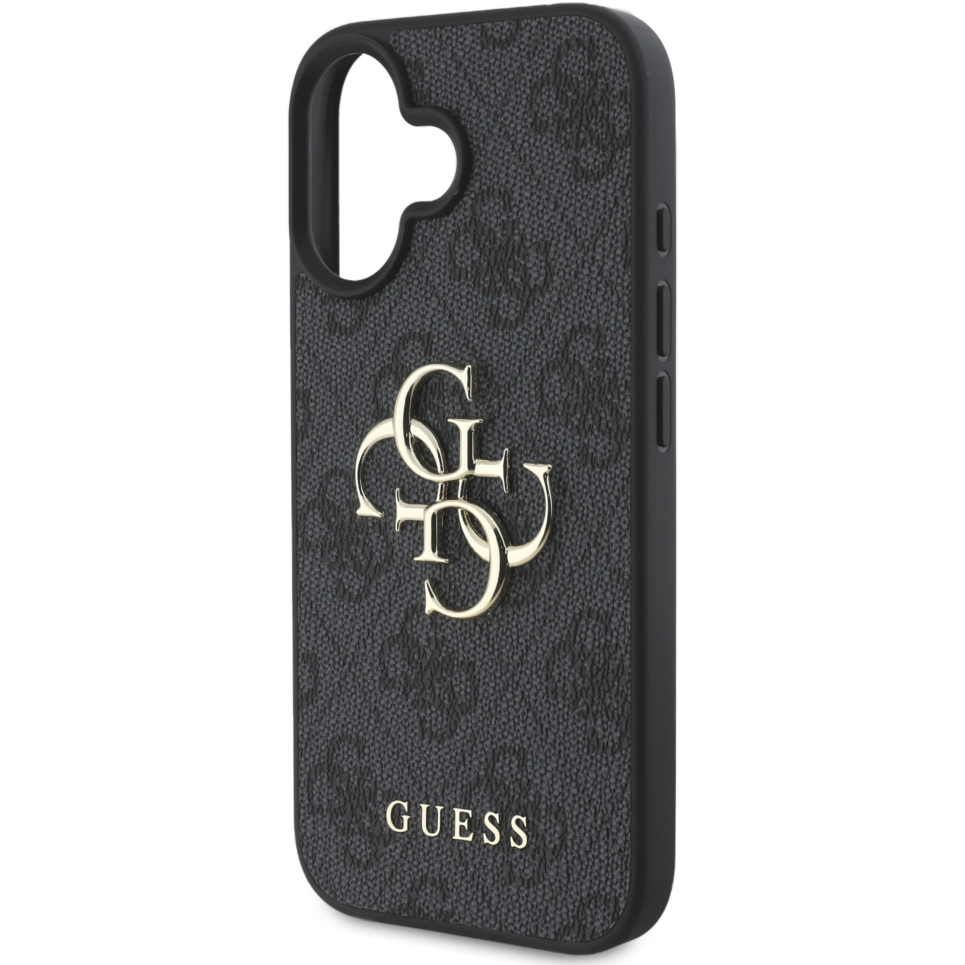 Husa de protectie Guess PU 4G Metal Logo pentru iPhone 16, Gri