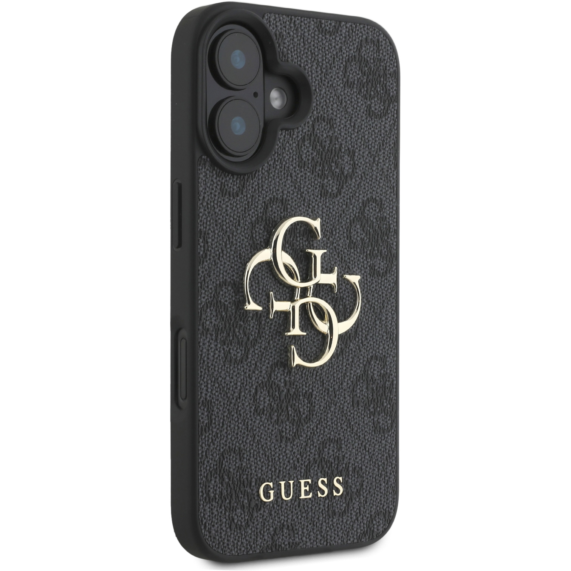 Husa de protectie Guess PU 4G Metal Logo pentru iPhone 16, Gri