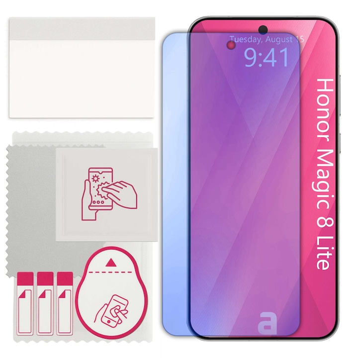 Sticla de protectie apgo pentru Honor Magic 8 Lite – sticla hibrida, securizata pentru display, lucioasa, pro flexible Hybrid Glass, 9H, full glue
