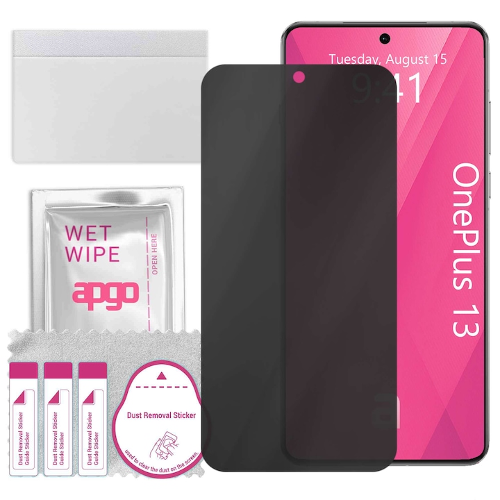 Folie de protectie PRIVACY apgo pentru OnePlus 13 – efect anti-spionaj, hidrogel, full glue, 5D, mat, ultra-subtire