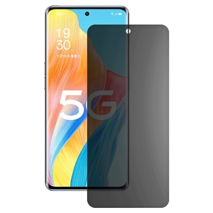 Folie Privacy Compatibila cu Oppo A18/ A38 (5G), Full Cover, Full Glue, Calitate Premium