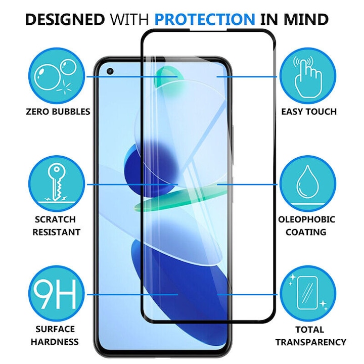 Folie Compatibila cu Huawei P40 LITE, Full Cover, 6D, Calitate Premium