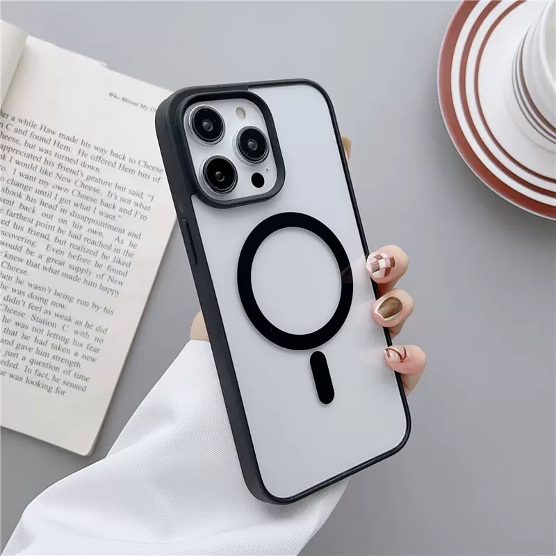 Husa telefon KUSPOAL, incarcare magnetica, negru, pentru iPhone 15